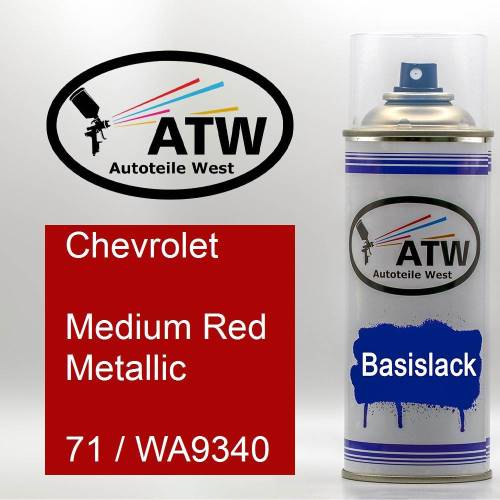 Chevrolet, Medium Red Metallic, 71 / WA9340: 400ml Sprühdose, von ATW Autoteile West.